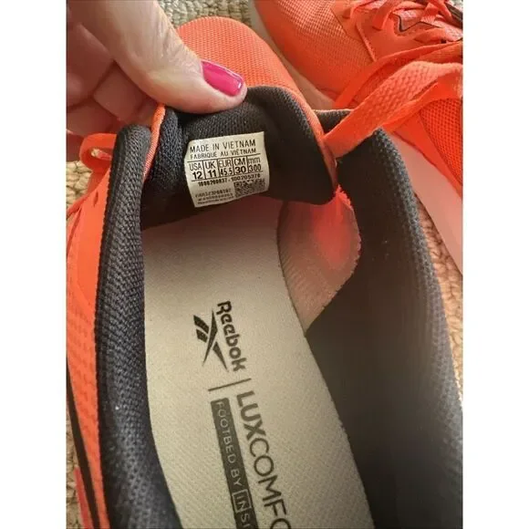 Reebok Mens Neon Ornage Lace Up Sneakers Shoes Sz 12 EUC - Picture 5 of 6